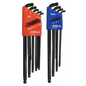 Combination Double-Ball-Hex-L Key Set Sizes0.050 in. to 3/8 in. and Size 1.5 to 10 (22-Piece)