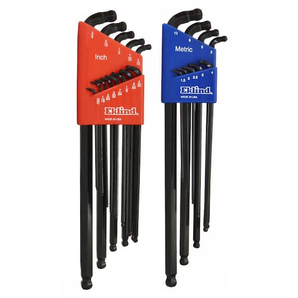 Eklind Combination Double-Ball-Hex-L Key Set Sizes0.050 in. to 3/8 in. and Size 1.5 to 10 (22-Piece)
