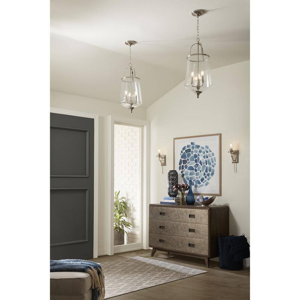 Brushed Nickel 19.25" Wall Sconce with Clear Glass Shade