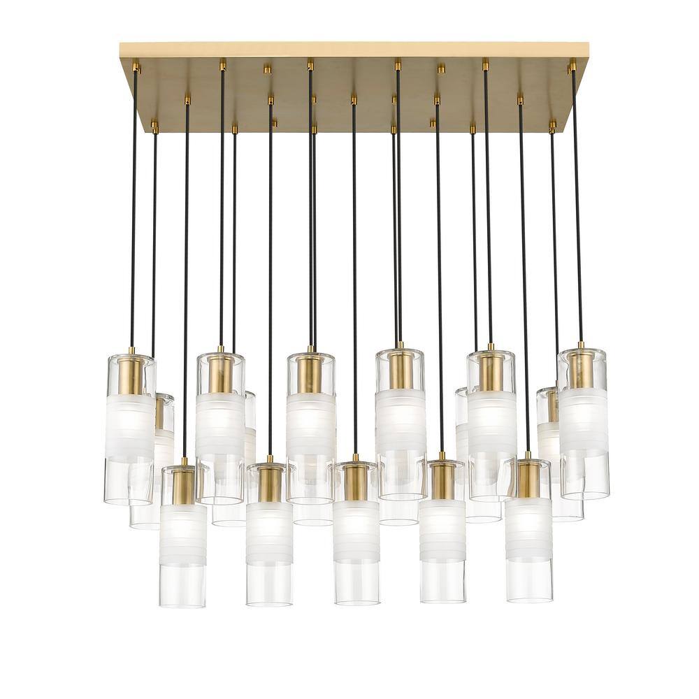 Alton 42" Modern Gold and Nickel Linear Chandelier
