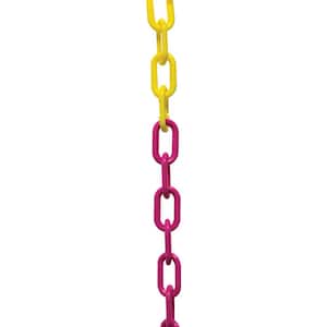 2 in. x 100 ft. Heavy-Duty Plastic Chain in Bi-Color Yellow/Magenta