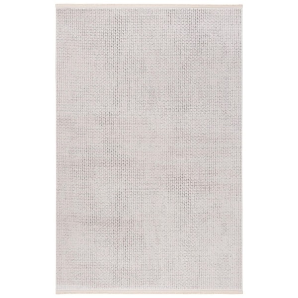 SAFAVIEH Whisper 8 ft. x 10 ft. Light Gray/Ivory Solid Geometric Area Rug
