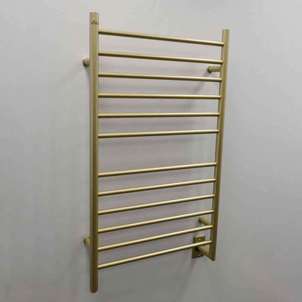 Radiant Satin Brass Wall Mounted Stainless Steel Towel Warmer