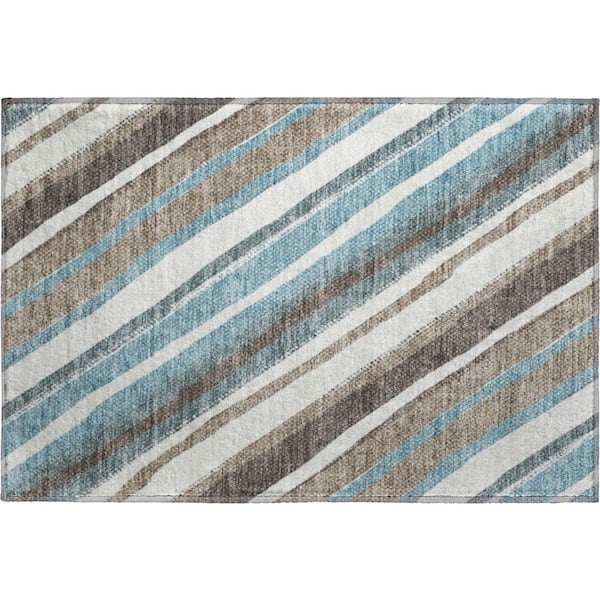 Mayfield Premium Machine Washable Abstract AMF2282 Taupe 2 ft. x 3 ft. Accent Rug