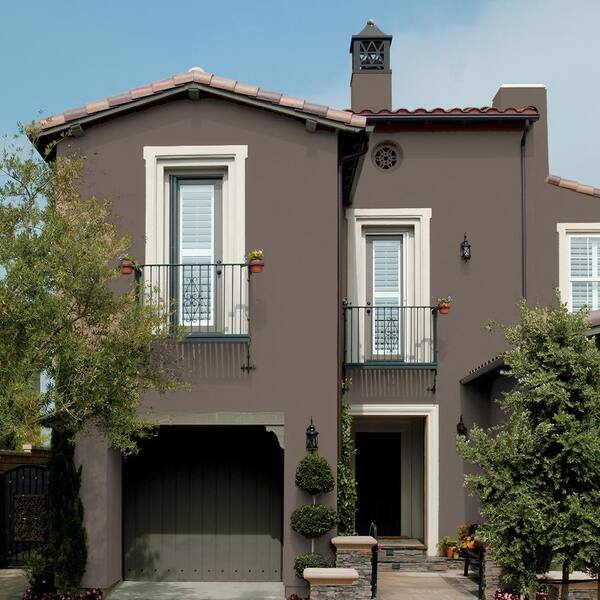 brown painted brick house