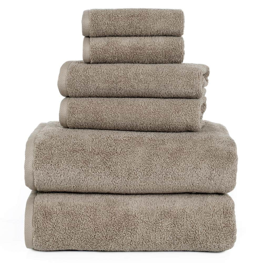 Cheswick 6-Piece Green Dobby Solid Cotton Bath Towel Set 6133T7G850 - The  Home Depot