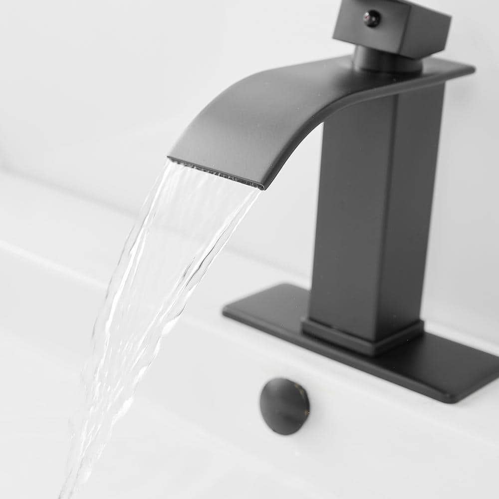 Matte Black Stainless Steel Single Handle Bathroom Faucet