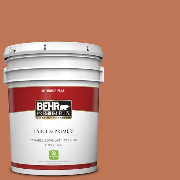 BEHR PREMIUM PLUS 5 gal. #M200-6 Oxide Flat Low Odor Interior Paint & Primer
