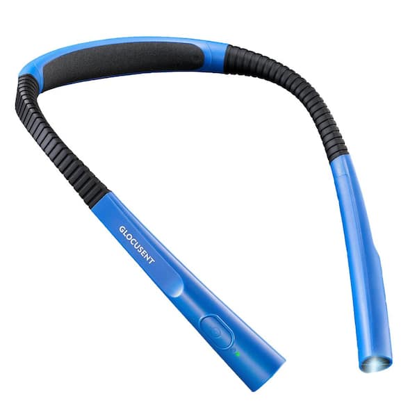 Upgraded 5-Volt 102 Lumen Integrated LED Neck Reading Clamp Work Light Battery Operated 0.98 in. Tool Only in Sky Blue
