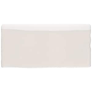 Antic Craquelle Bullnose White 3 in. x 6 in. Glossy Ceramic Wall Tile Trim