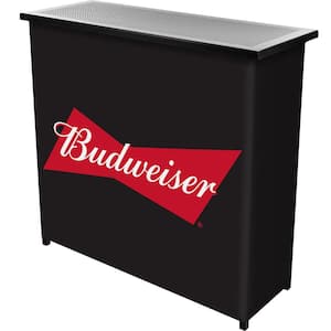 Budweiser Bow Tie Black 36 in. Portable Bar
