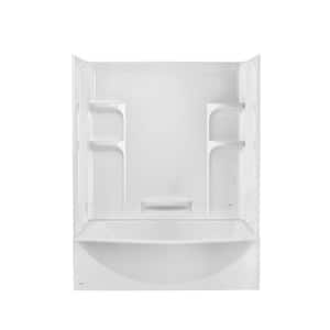 Ovation 30 in. x 60 in. x 75 in. Standard Fit Bathtub Kit with Left-Hand Drain in Arctic (4 Piece)