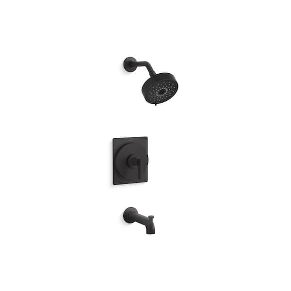 KOHLER Castia By Studio McGee Rite-Temp Tub & Shower Faucet Trim Kit 1.75 GPM in Matte Black