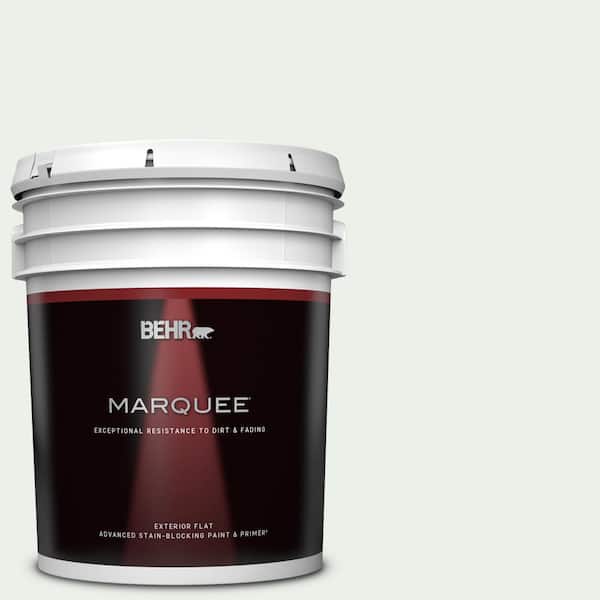 BEHR MARQUEE 5 gal. #470E-1 Breakwater White Flat Exterior Paint & Primer