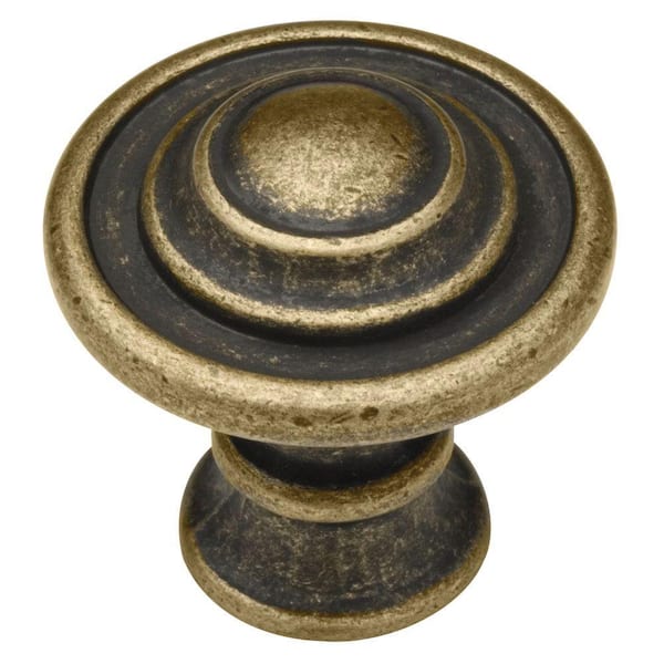 Liberty Liberty Kentworth 1-3/8 in. (35 mm) Burnished Antique Brass Round Cabinet Knob