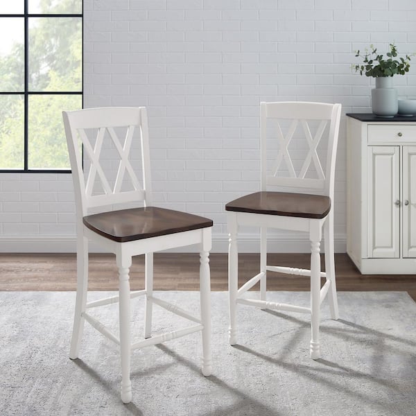 White farmhouse store counter stools