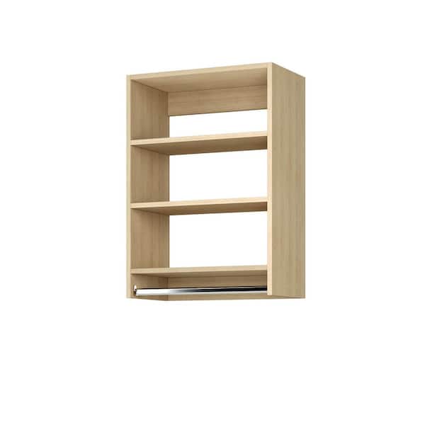 Vista Collection 24 in. W 24 in. W Natural Oak Closet Kit Medium Hanging Wall Mounted 4-Shelf Wood Closet System