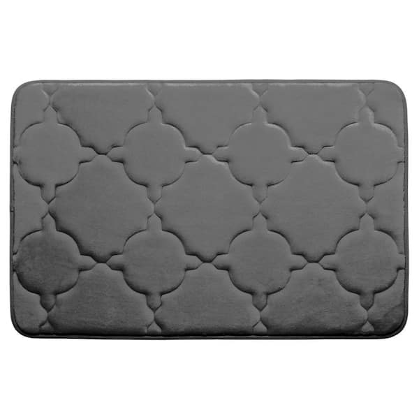 BounceComfort Dorothy Dark Gray 20 in. x 32 in. Memory Foam Bath Mat