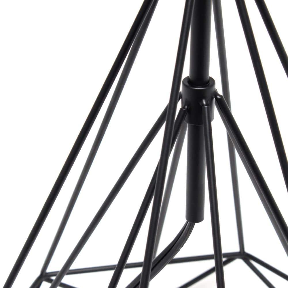 23.5 in. Black Matte Geometric Metal Table Lamp