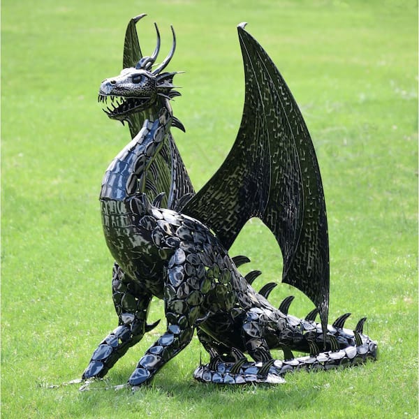 Zaer ZR170349 Iron Draco Dragon Statue - Large