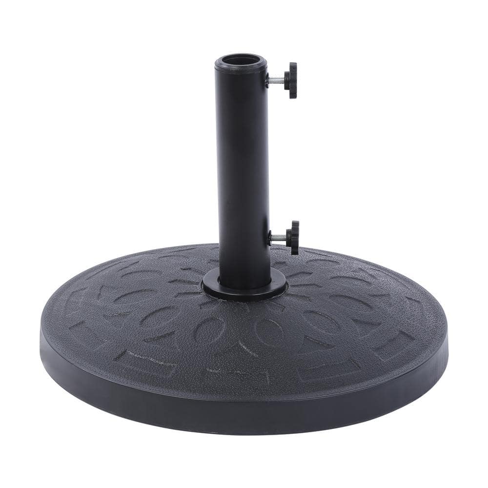 Beige 9 Ft Steel Outdoor Patio Market Umbrella with Resin Base
