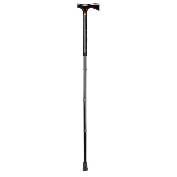 DMI Ladies Adjustable Folding Foot Cane with Derby Top Handle in Black