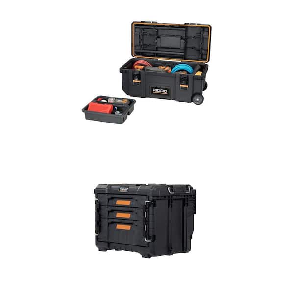 Pro Gear System Gen 2.0 Mobile Job 28 in. Rolling Tool Box and 14.6 in. Resin XL 3 Drawer Hand Tool Box Combo