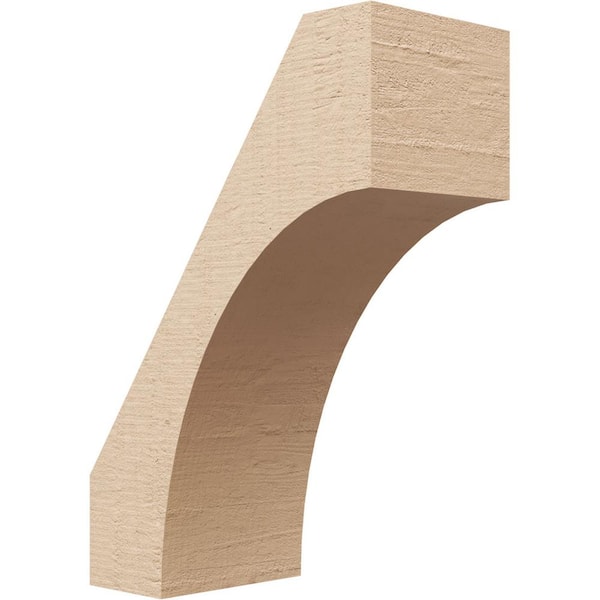Ekena Millwork 5 in. x 14 in. x 10 in. Westlake Rough Cedar Woodgrain Timberthane Polyurethane Knee Brace, Primed