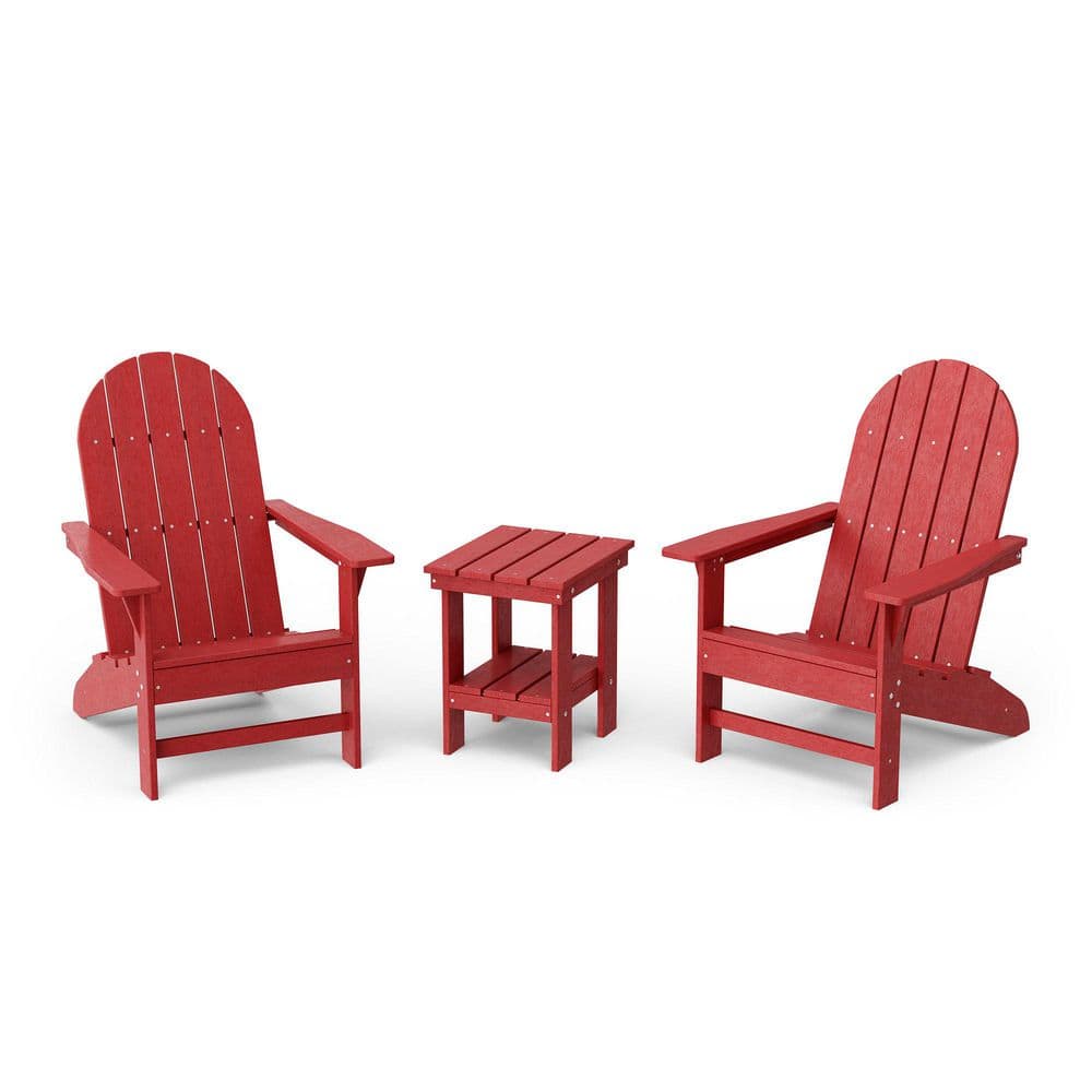 Freedom Cardinal Red HDPE Plastic Traditional Outdoor Adirondack Chair with Side Table (2-Pack) price history on PriceWatchPro