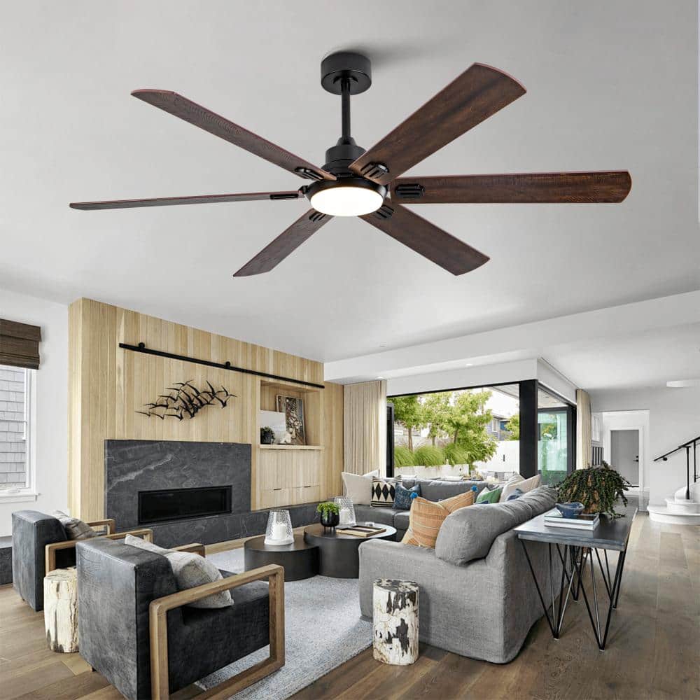 60 in. 6 Blades Black Ceiling Fan with Lights Remote Control,Dimmable LED,6-Speed Quiet DC Motor price history on PriceWatchPro