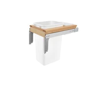 Single 50 Qt. Pull-Out Top Mount Maple and White Container for 1-1/2 in. Face Frame Cabinet