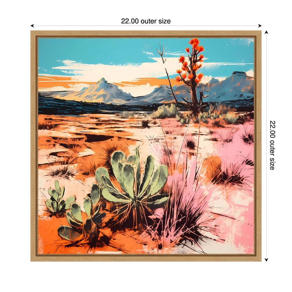 Walker Noble Desert Path II Scenic Canvas Print with Maple Frame