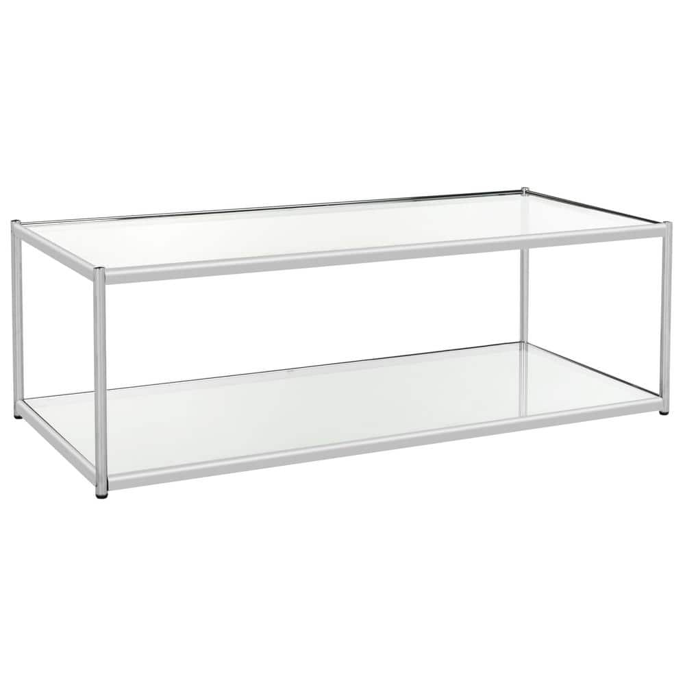 Bauhaus Chrome Glass Rectangular Coffee Table