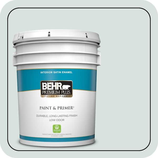 BEHR PREMIUM PLUS 5 gal. #N440-1 Streetwise Satin Enamel Low Odor Interior Paint & Primer