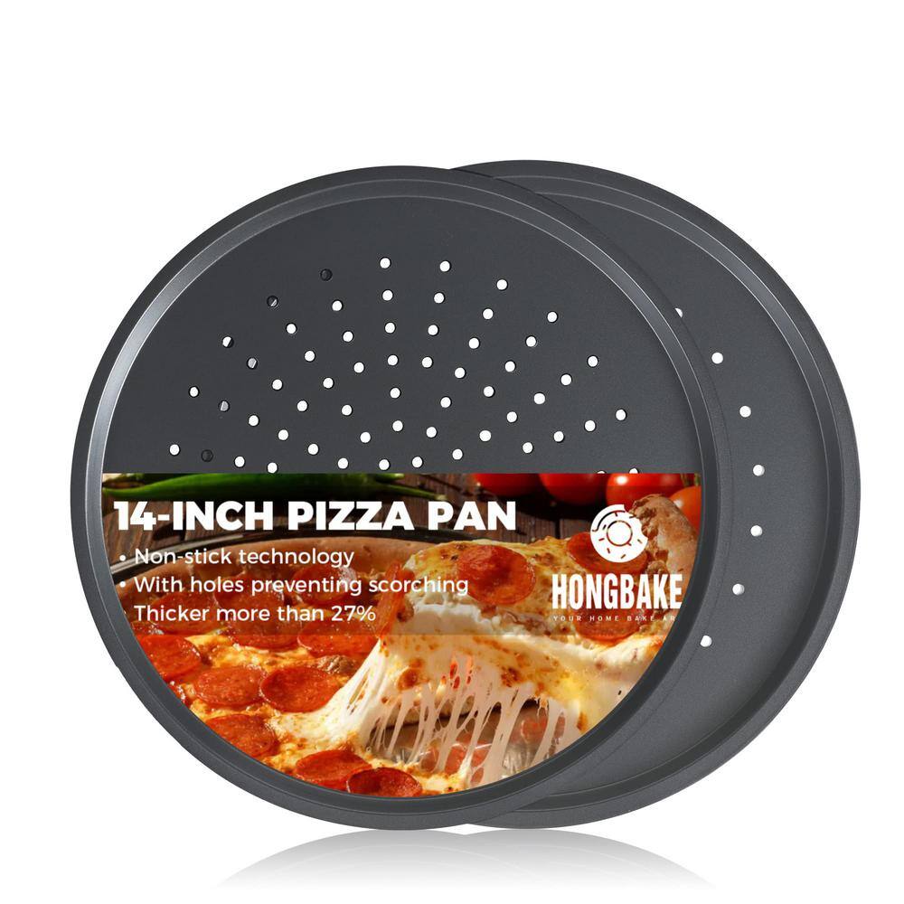 14 in. Pizza Pan with Holes Carbon Steel Perforated Pizza Tray, Crispy Pizz