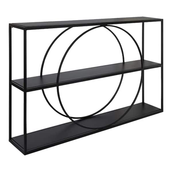 Pirzada 36 in. x 24 in. x 6 in. Black Decorative Wall Shelf