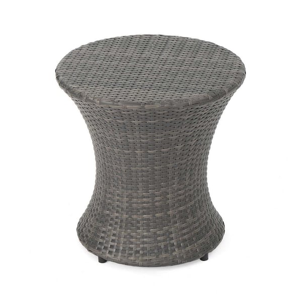 Tunearary 19.75 in. W x 19.75 in. H Gray Wicker Outdoor Hourglass Side Table