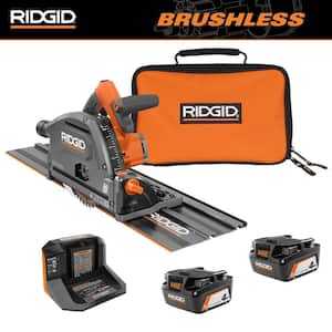 18V (2) 4.0 Ah Batteries and Charger Kit with 18V Brushless Cordless 6-1/2 in. Track Saw