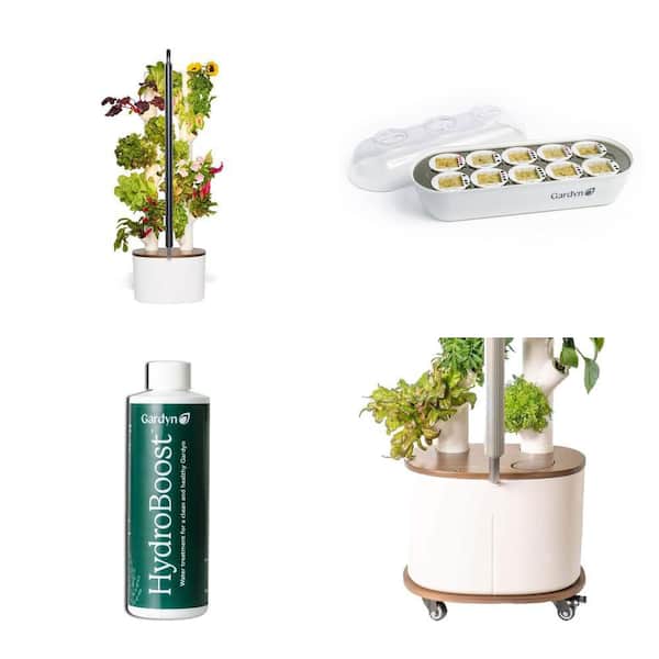 Hydroponics Growing System Kit, Vertical Planter, Sprout Nursery, Hydroboost Cleaner 250ml, and Rolling Dolly Combo