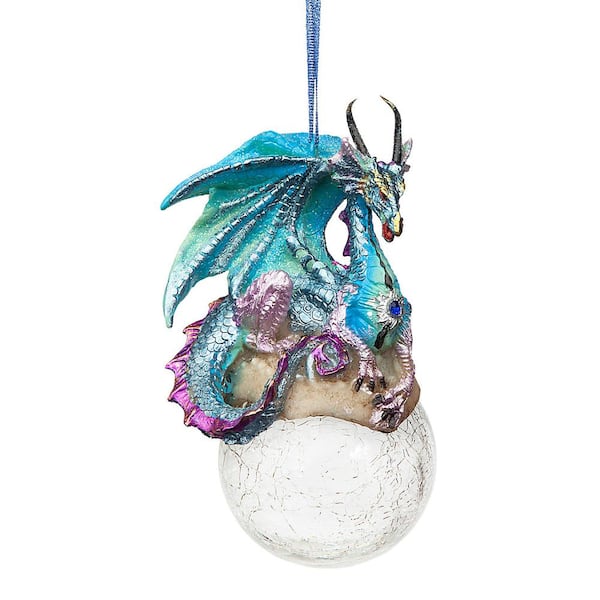 Design Toscano 5 in. Frost, the Gothic Dragon Holiday Ornament