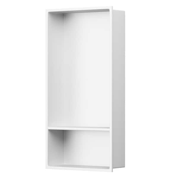 13 in. W x 25 in. H x 4 in. D Stainless Steel Shower Niche Recessed Niche Shower for Bathroom Storage in White