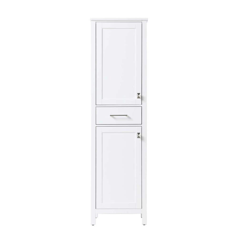 20 in. W x 18 in. D x 72 in. H White Freestanding Linen Cabinet