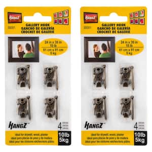 4-Piece 10 lbs. Gallery Picture Hooks (2-Pack)