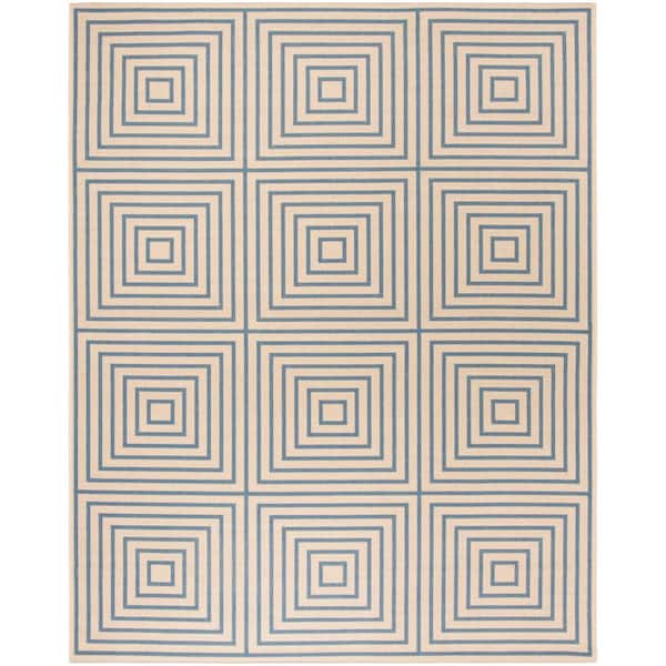 SAFAVIEH Linden Cream/Blue 8 ft. x 10 ft. Geometric Area Rug