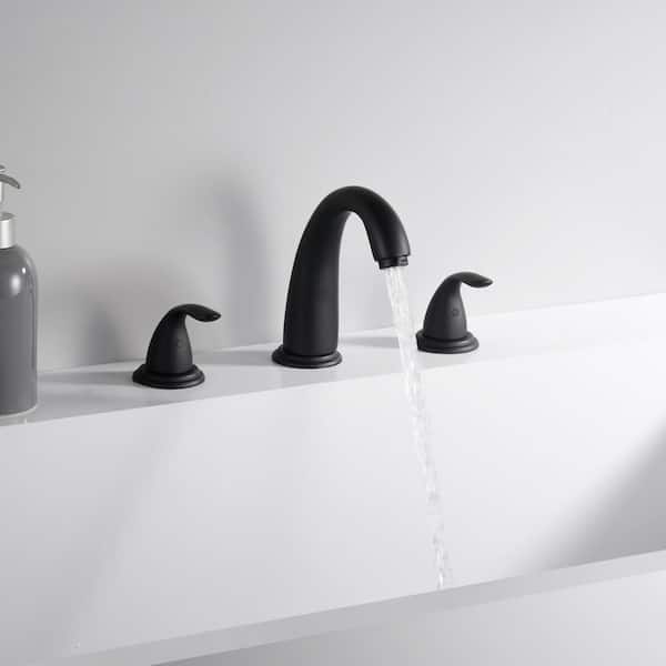 Traditional Double Handle Tub Deck Mount Roman Tub Faucet with Corrosion Resistant in Matte Black