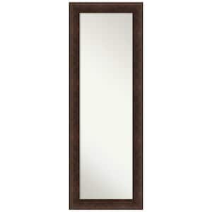 Warm Walnut 19 in. x 53 in. Non-Beveled Casual Rectangle Wood Framed Full Length on the Door Mirror in Brown