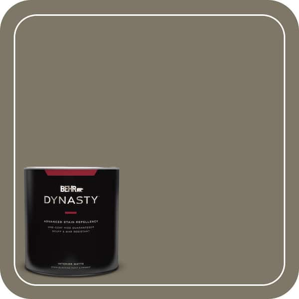 BEHR DYNASTY 1 qt. Home Decorators Collection #HDC-NT-05 Aged Olive Matte Interior Stain-Blocking Paint & Primer