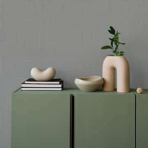 Mindful Living Sand Grey Satin Non-Pasted Vinyl Wallpaper