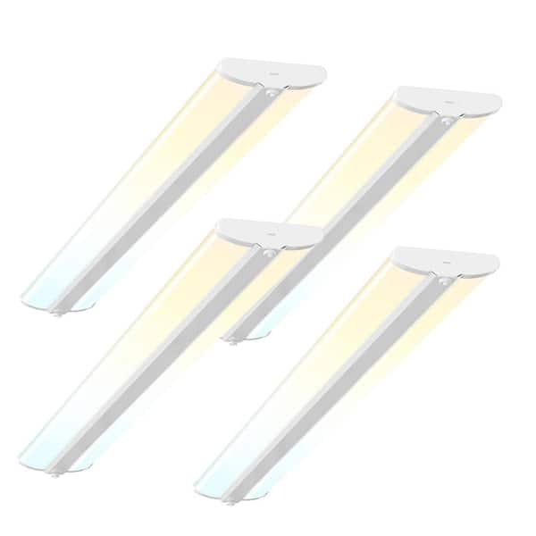 4 ft. Integrated LED 5500/6500/7500 Lumens Dimmable White 180° Shining Wraparound Light, 3000K/4000K/5000K (4-Pack)