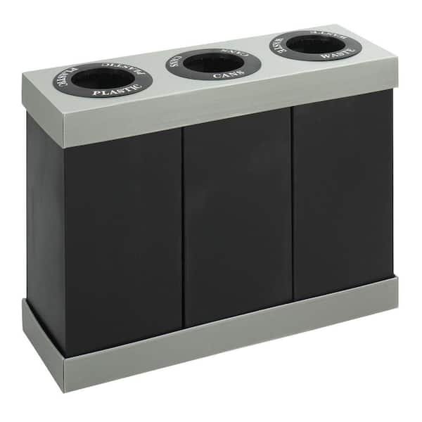 28 Gal. At-Your-Disposal 3-Bin Recycling Center Commercial Trash Can